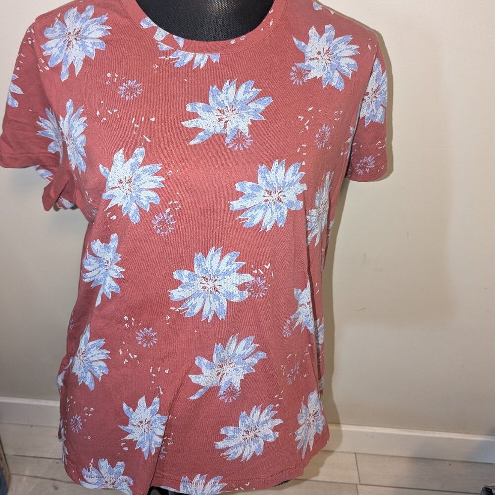 Eddie Bauer Floral Print Tee Womens Top XL